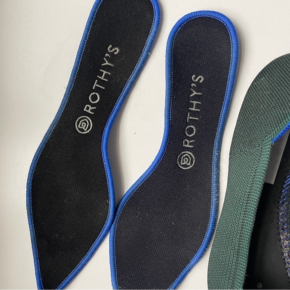 Rothy’s RARE Retired Emerald Green the Point Flats Slip-ons Pointy Toe 11 - Picture 5 of 9